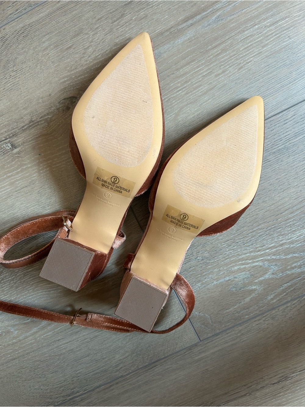 Viki Copper Velvet Pointed-Toe Ankle Strap Pumps - Picture 6 of 8